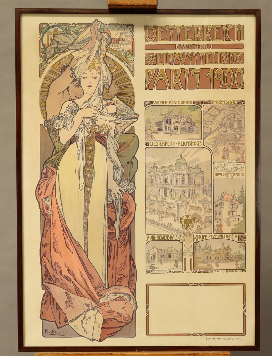 Affiche pour le Pavillon d'Autriche de l'Exposition Universelle par Alfons Mucha