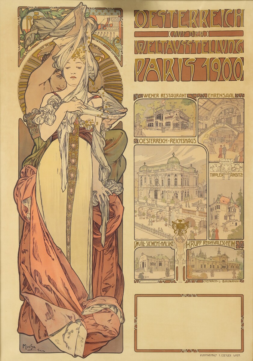 Affiche pour le Pavillon d'Autriche de l'Exposition Universelle par Alfons Mucha