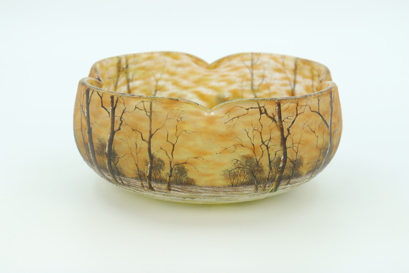 Daum bowl with snowy landscape