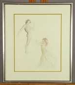 Deux figures, dessin par Leonor Fini