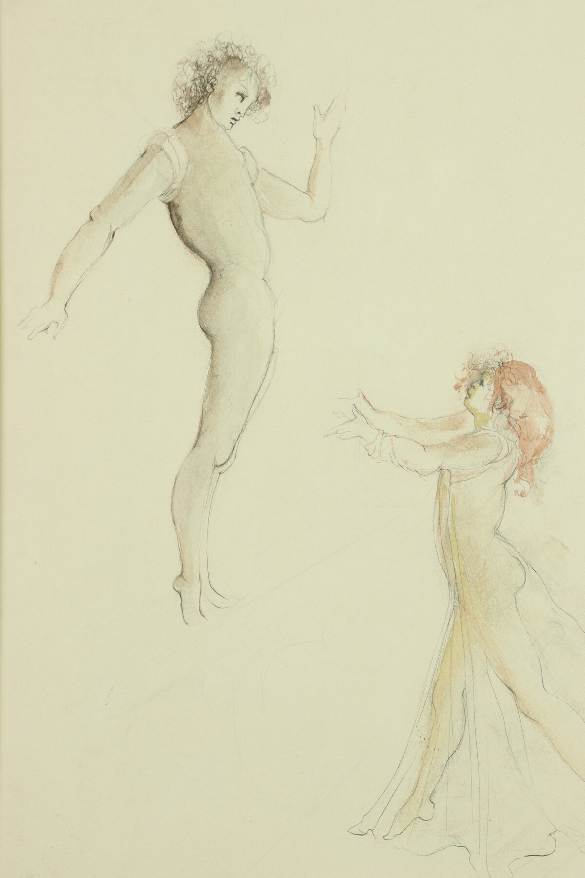 Deux figures, dessin par Leonor Fini