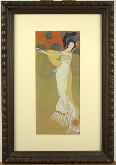 Elegant with a bird by Georges de Feure