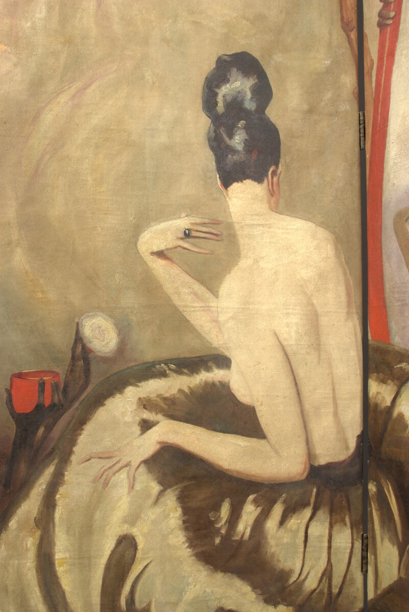 Eve au miroir, paravent par Julien-Gabriel Domergue