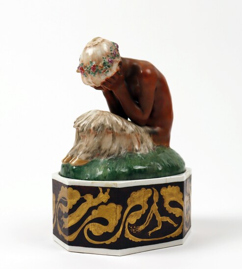Small weeping faun in porcelain, by Royal Copenhagen