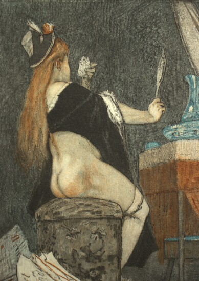 La petite sorcière, lithograph by Felicien Rops