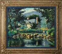 Le pêcheur à la ligne par Paul-Emile Pissarro