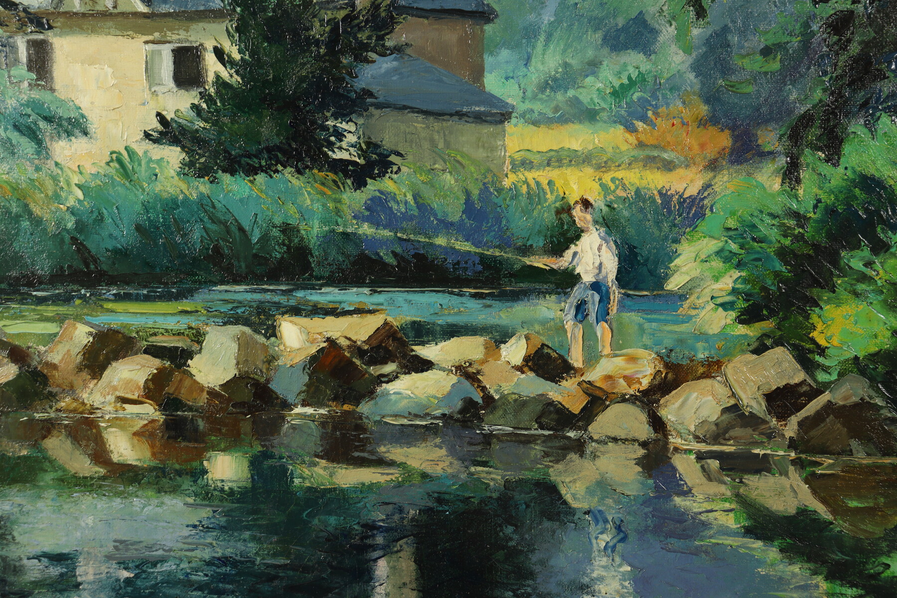 Le pêcheur à la ligne par Paul-Emile Pissarro