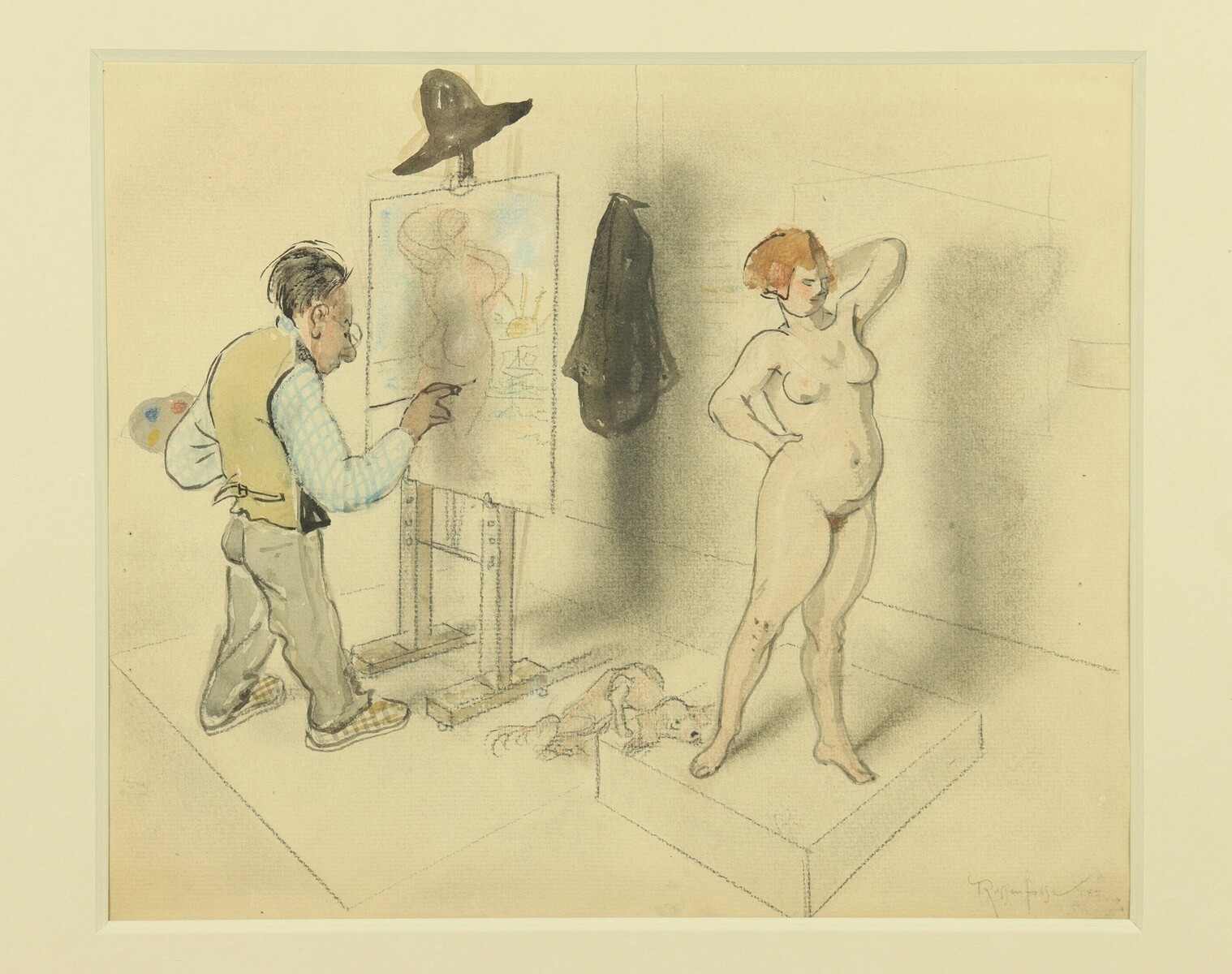 Le peintre et son modèle par Armand Rassenfosse