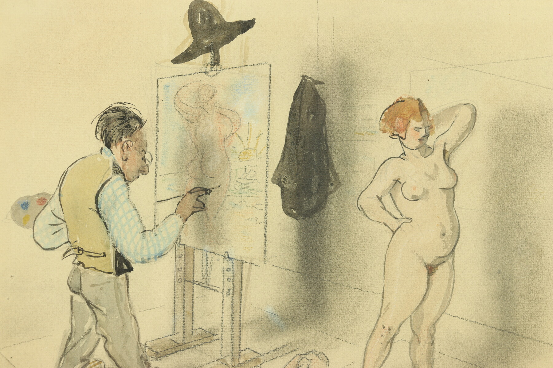 Le peintre et son modèle par Armand Rassenfosse