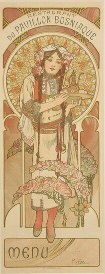 Menu Of The Bosnian Pavilion For The 1900 Universal Exhibition By Alphonse Mucha