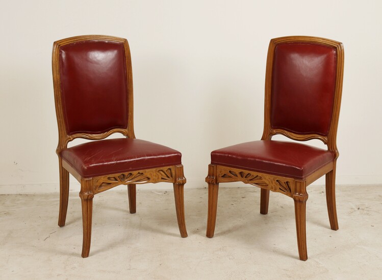 Pair of Berce des Prés chairs by Emile Gallé