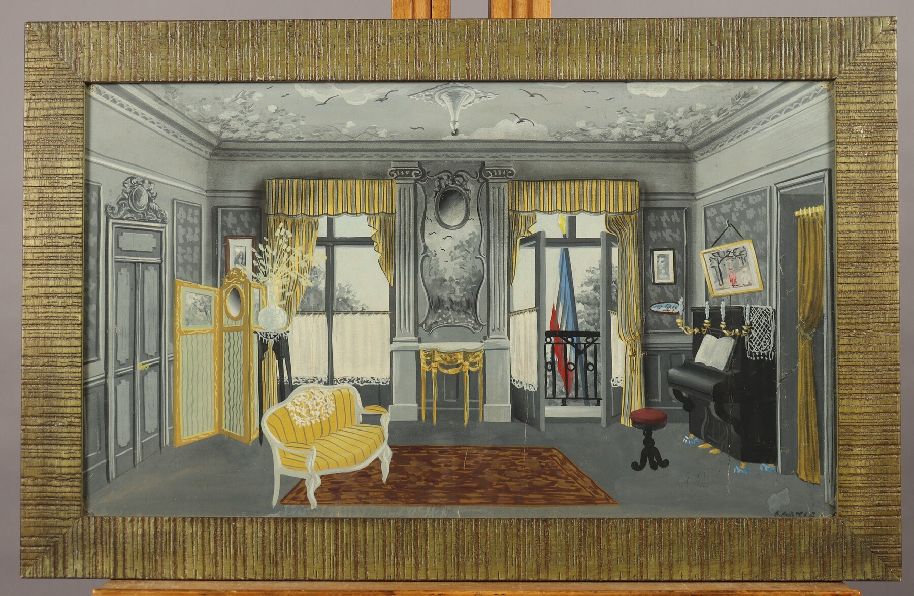 Paire de décors de théâtre par Félix Labisse