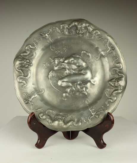 Pewter dish by Jules Desbois