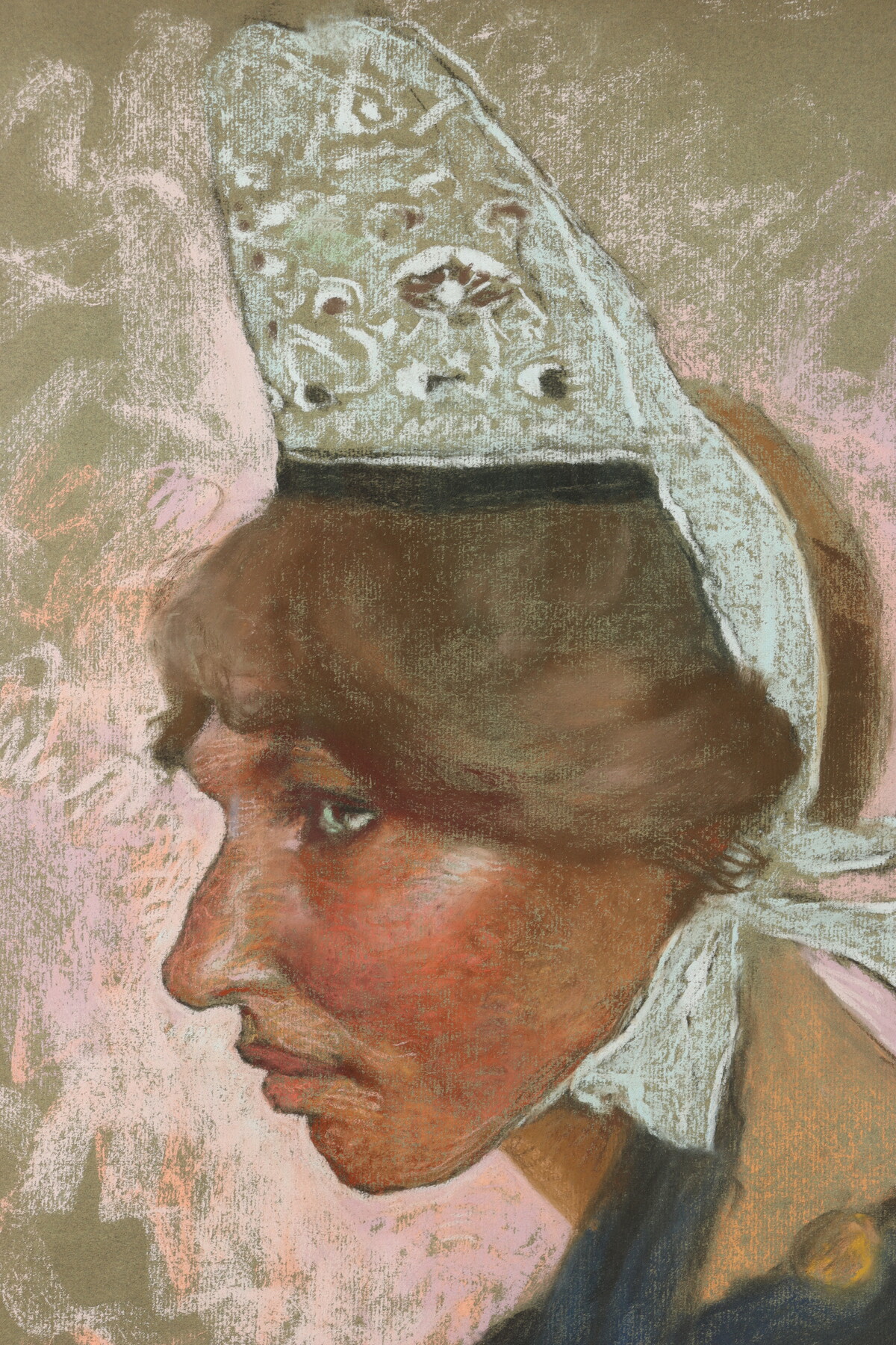 Portrait de bretonne par Lucien Lévy-Dhurmer