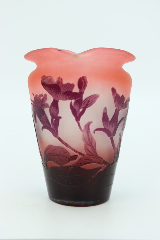 Vase with bell-shpaed flowers by Emile Gallé