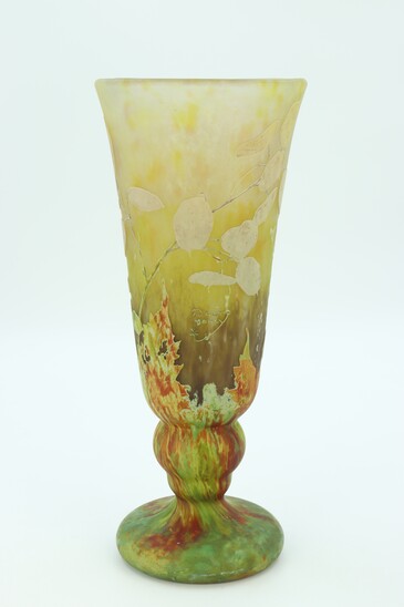Daum vase with honesty decoration