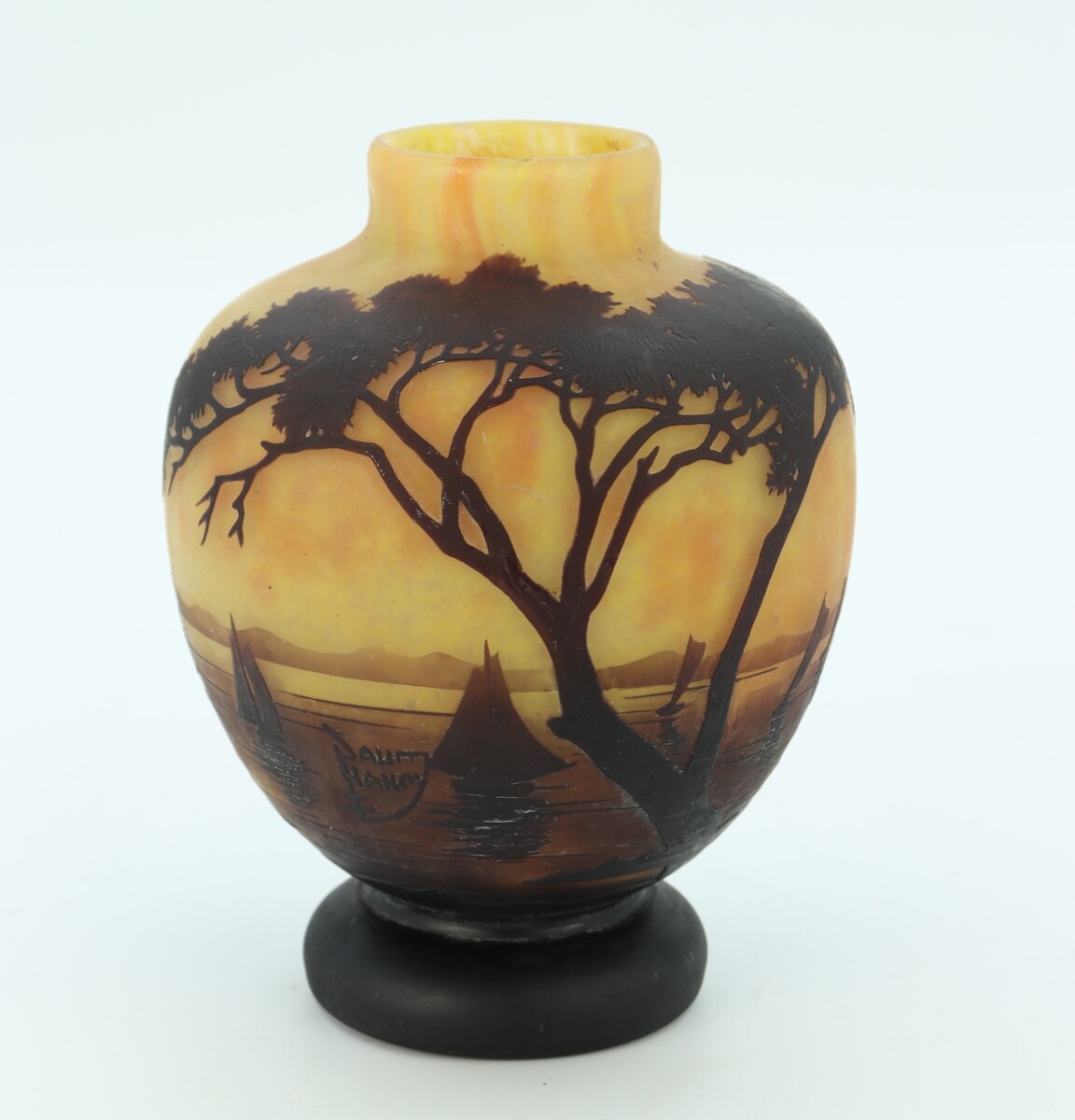 Vase Daum au paysage marin