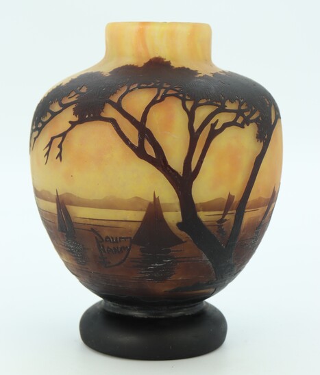 Daum vase with seaside decoration