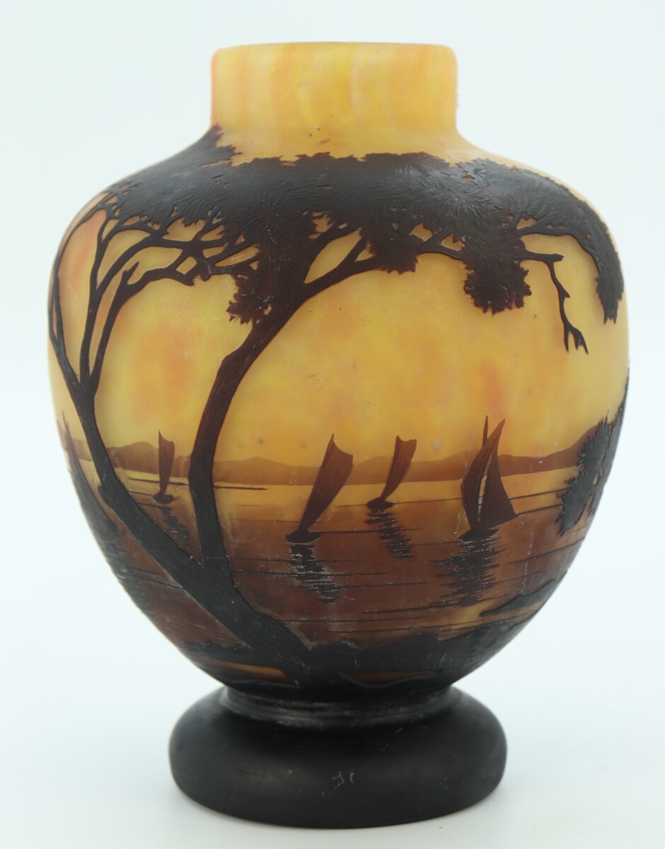 Vase Daum au paysage marin