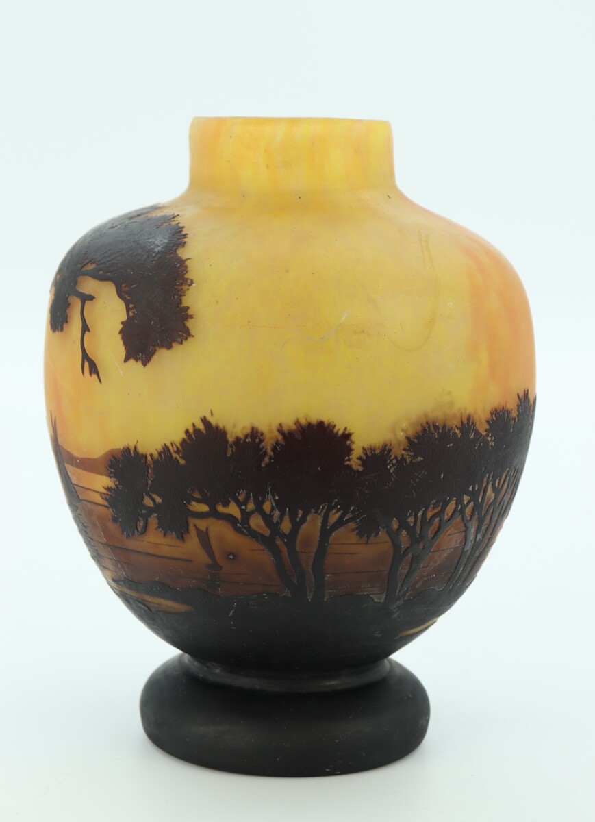 Vase Daum au paysage marin