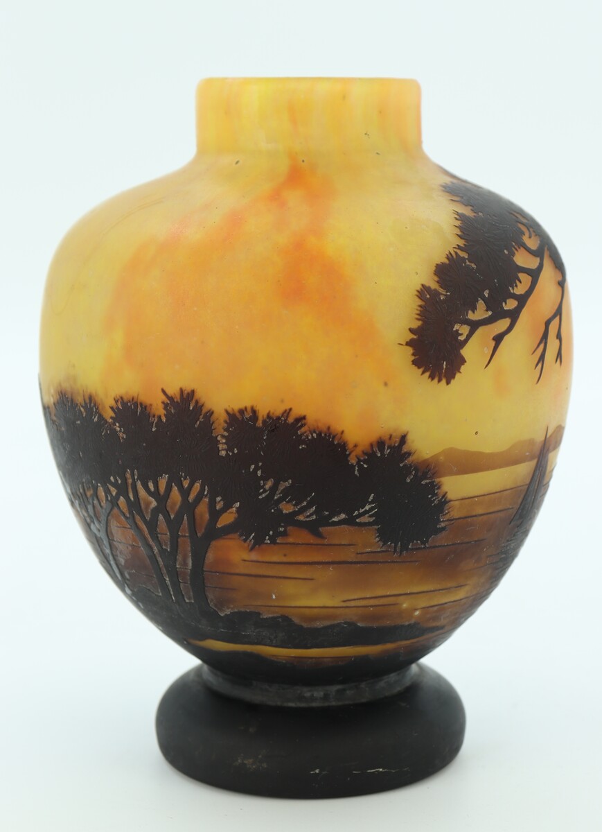 Vase Daum au paysage marin