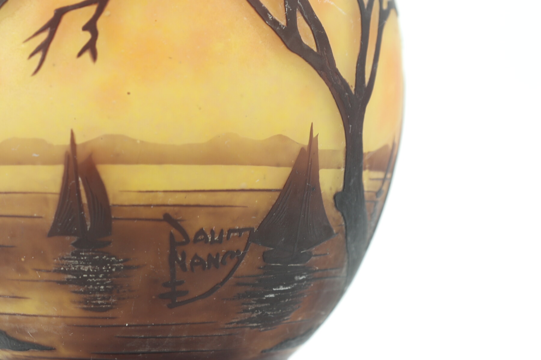 Vase Daum au paysage marin
