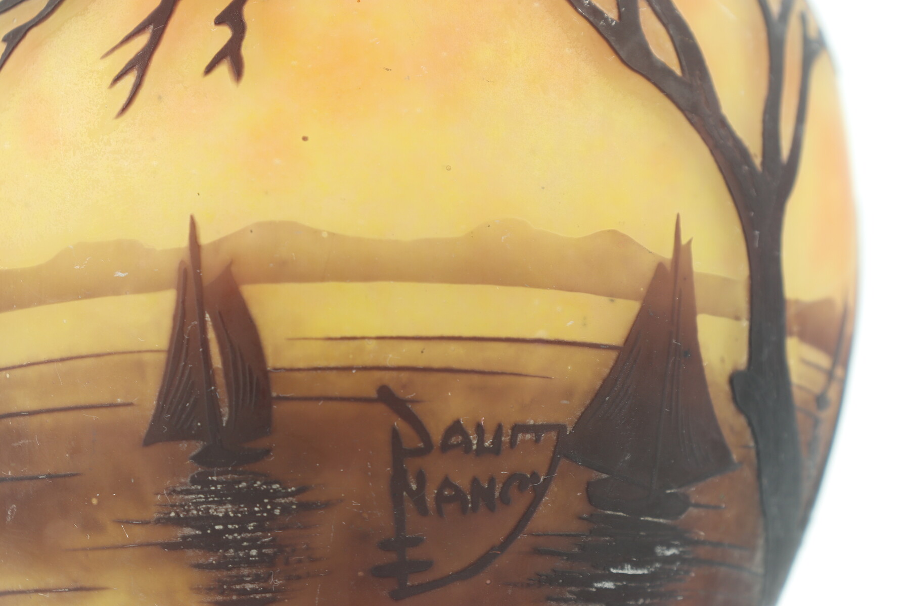 Vase Daum au paysage marin