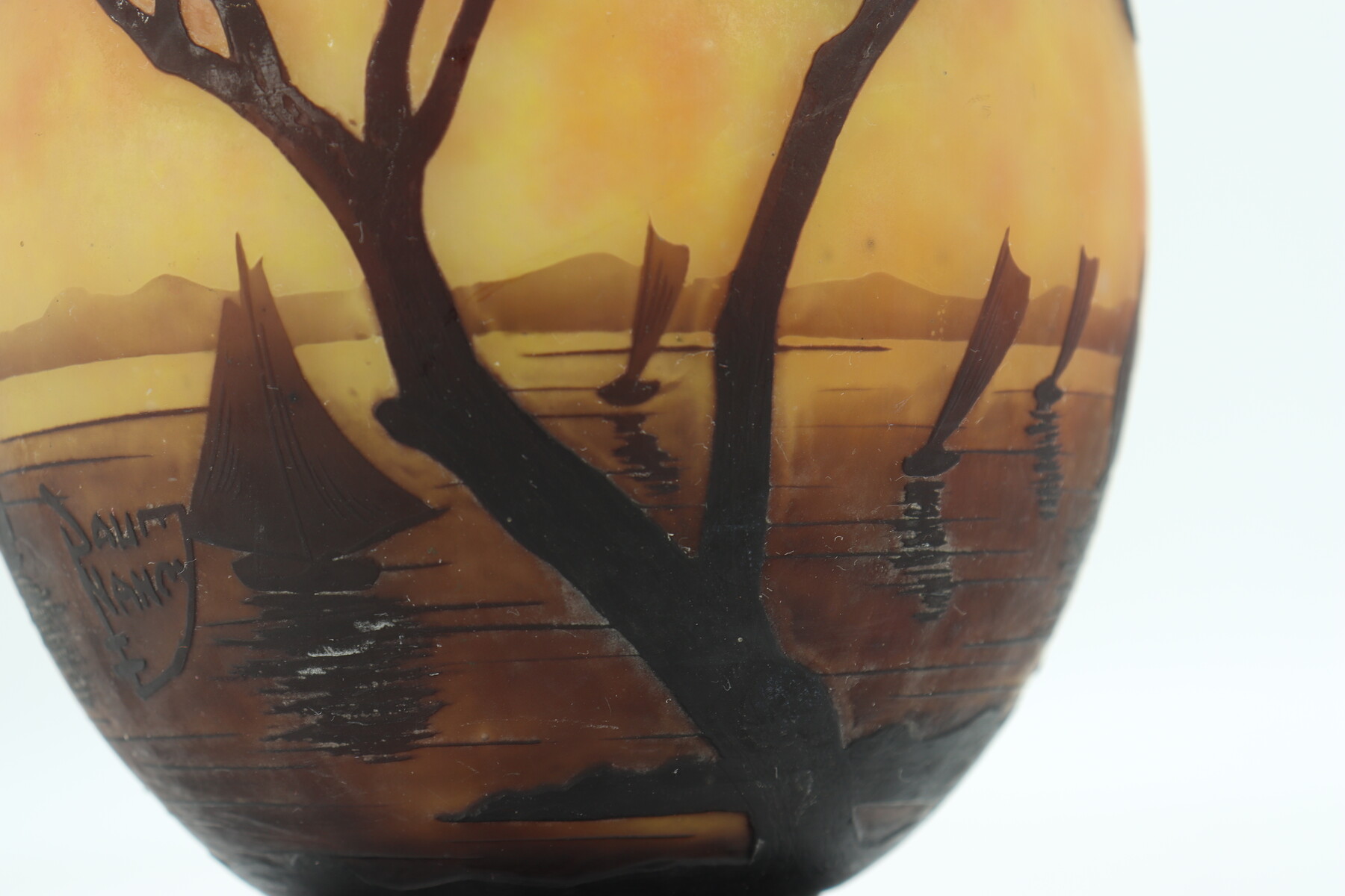Vase Daum au paysage marin