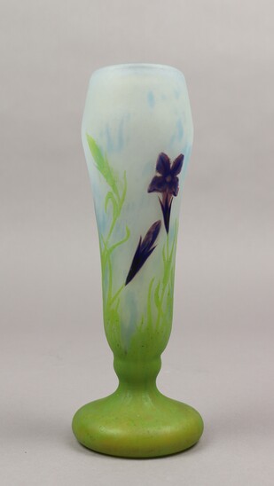 Daum Vase With Gentiana