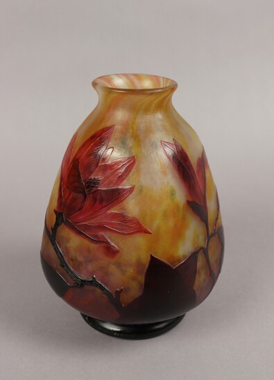 Daum vase with magnolias