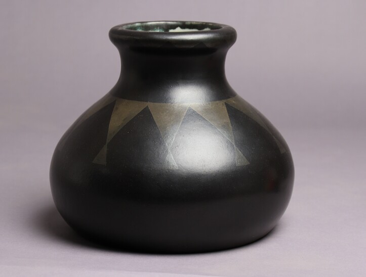 Black Glazed Ceramic Vase By Jean Luce