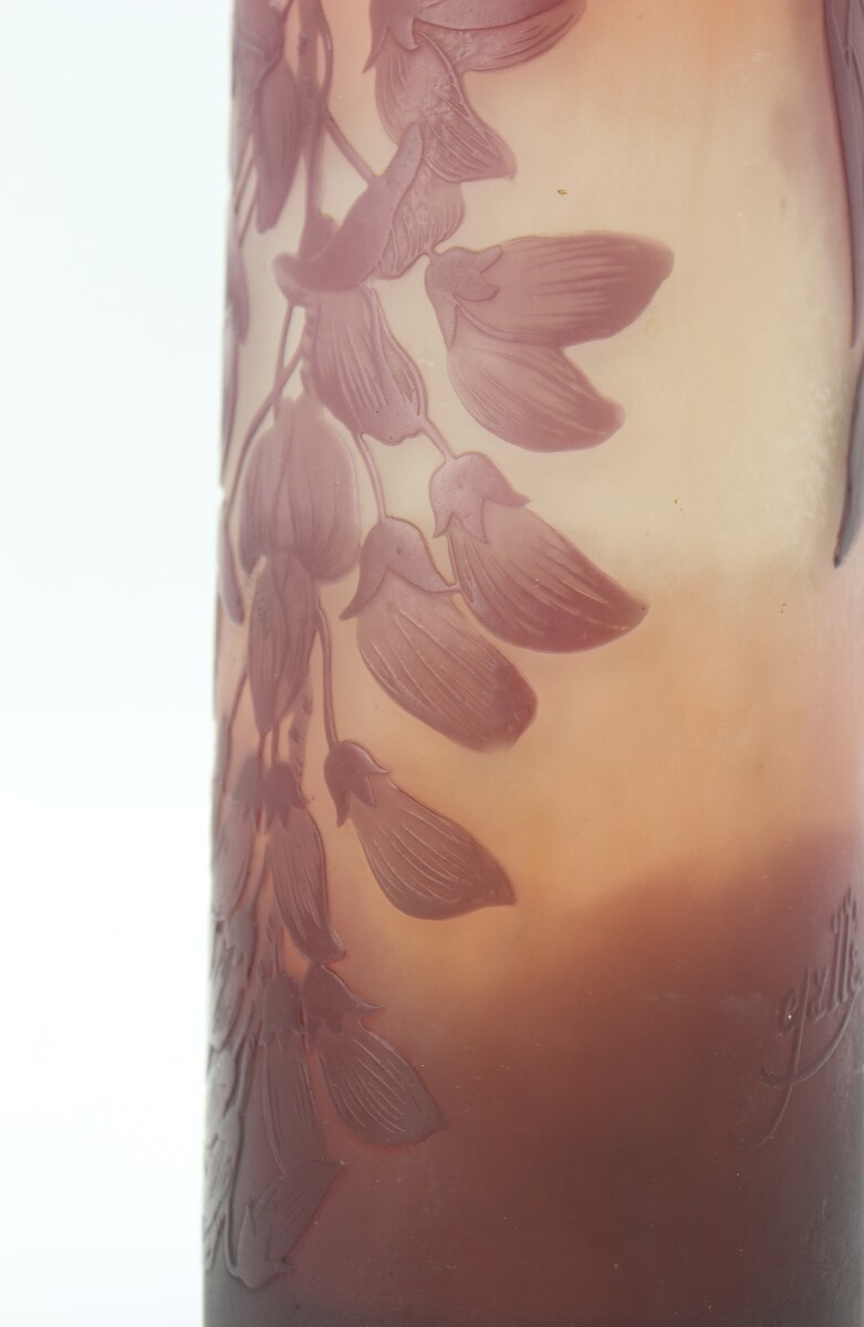 Vase Gallé à décor de glycines