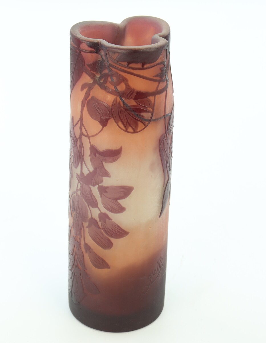 Vase Gallé à décor de glycines