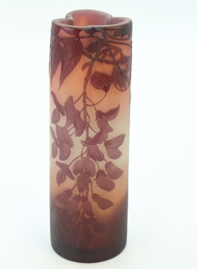 Gallé vase with wisteria