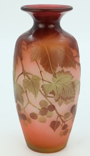 Galle vase with grape decoration