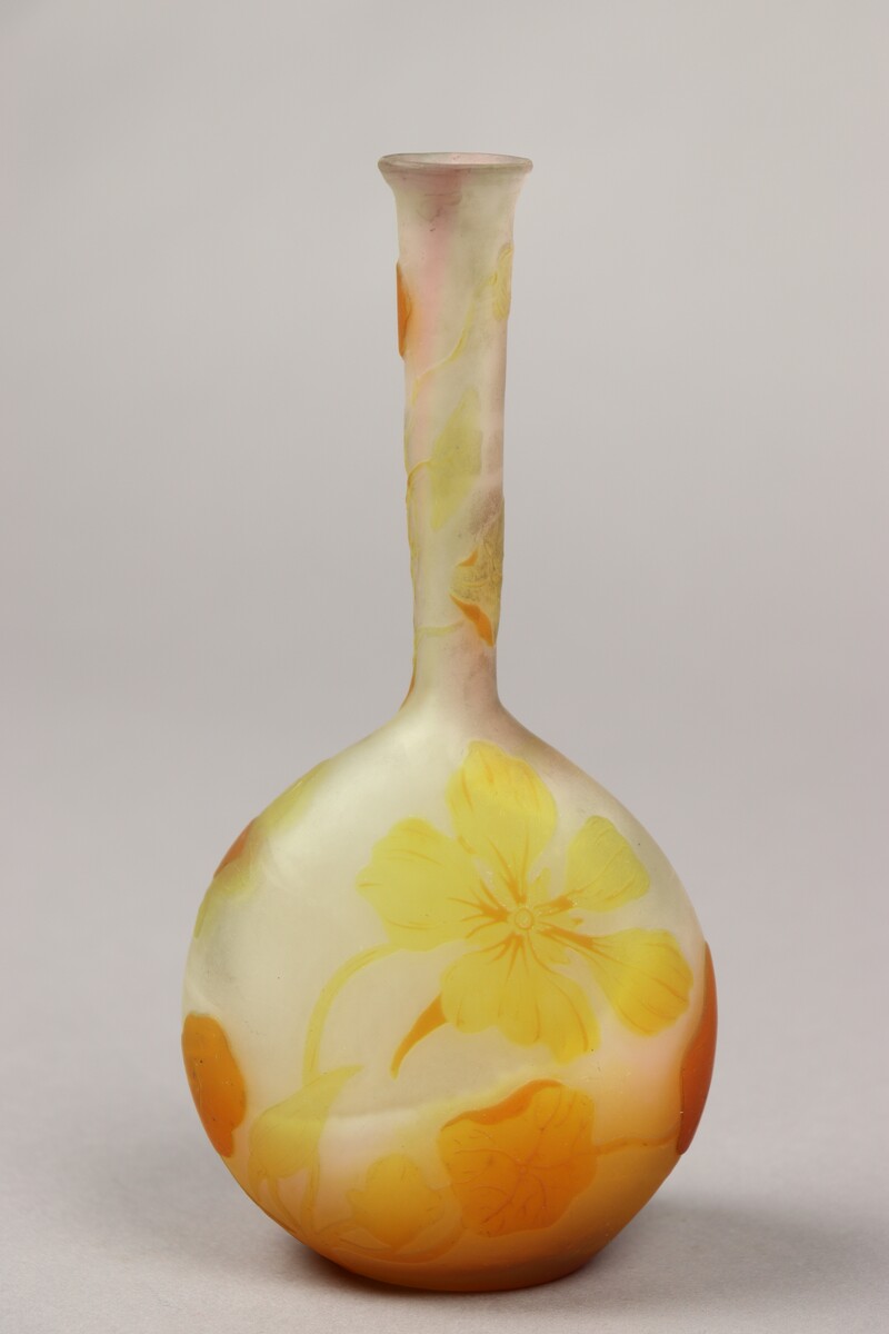 Vase soliflore Gallé, décor floral
